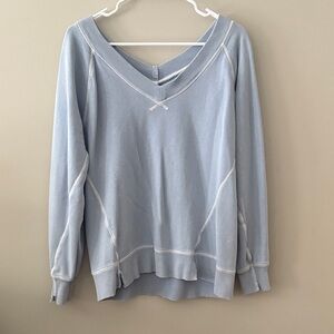 Aerie Light Blue V-Neck Sweater Size XXS